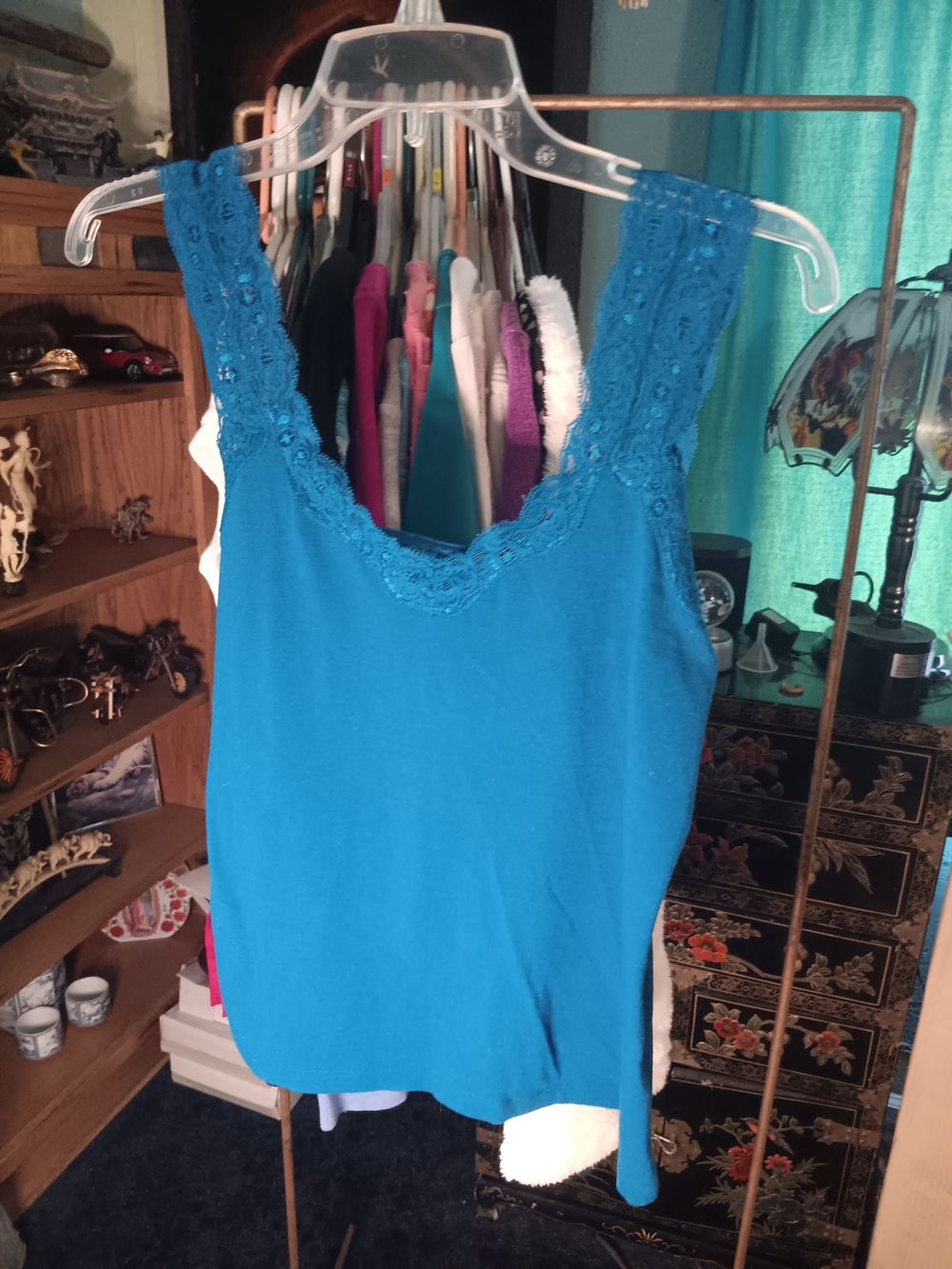 Covington Teal Lace-Trim Camisole